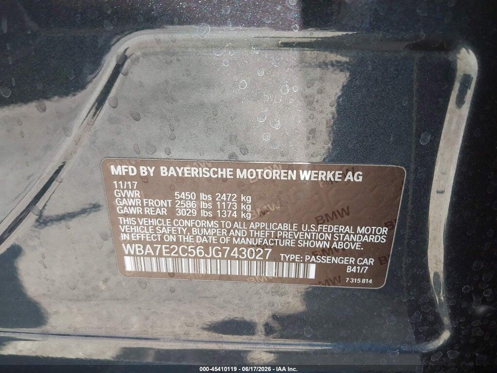 WBA7E2C56JG743027 2018 BMW 740I photo no. 9