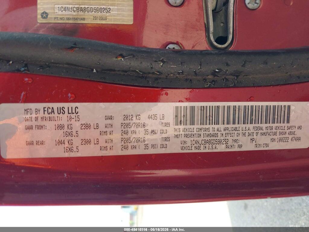 1C4NJCBA8GD590252 2016 JEEP COMPASS photo no. 9