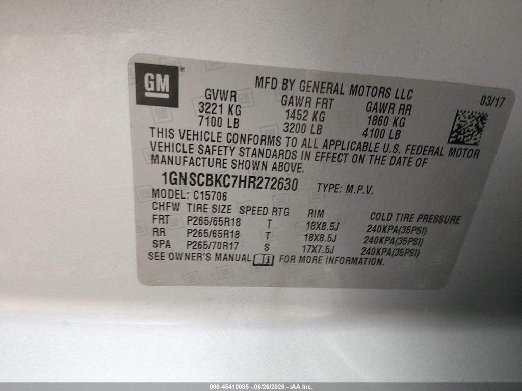 1GNSCBKC7HR272630 2017 CHEVROLET TAHOE photo no. 9