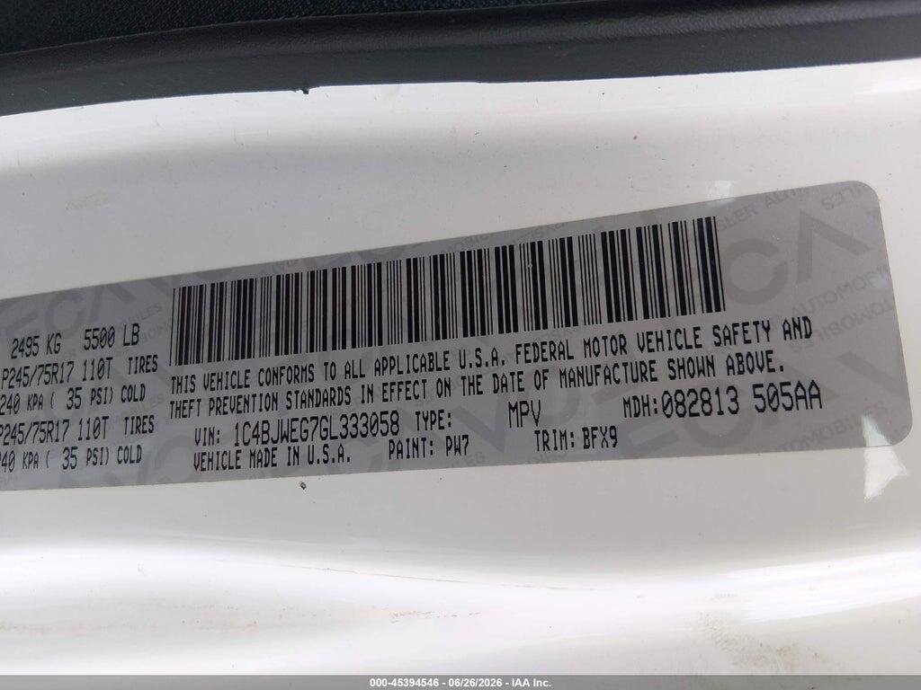 1C4BJWEG7GL333058 2016 JEEP WRANGLER UNLIMITED photo no. 9