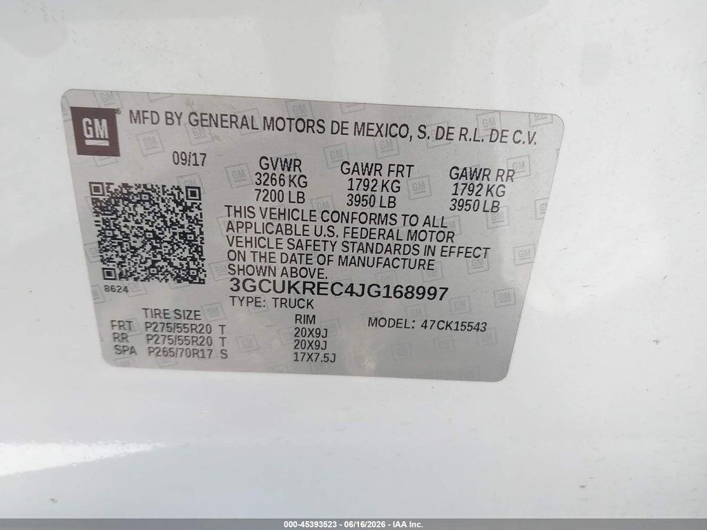 3GCUKREC4JG168997 2018 CHEVROLET SILVERADO 1500 photo no. 8