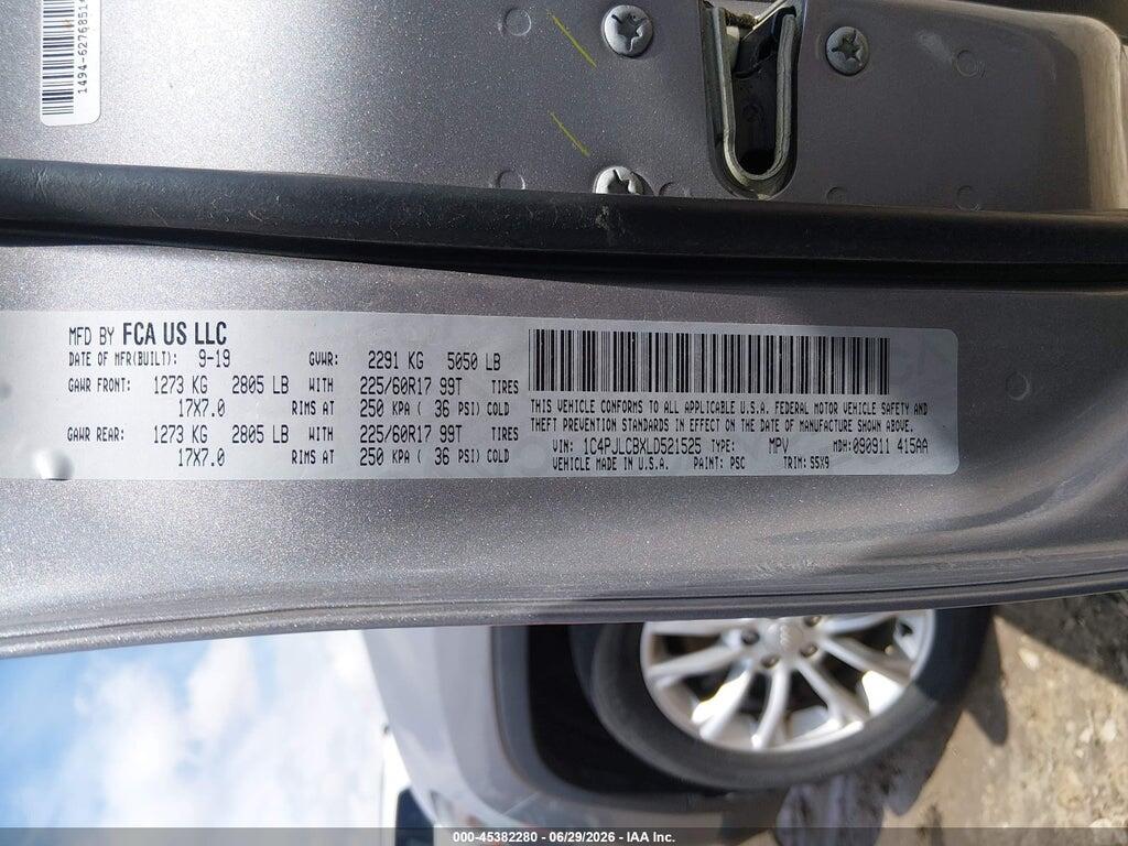 1C4PJLCBXLD521525 2020 JEEP CHEROKEE photo no. 9