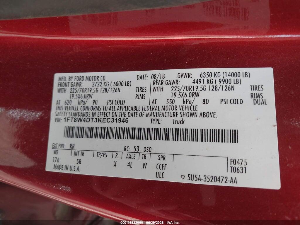 1FT8W4DT3KEC31946 2019 FORD F-450 photo no. 9