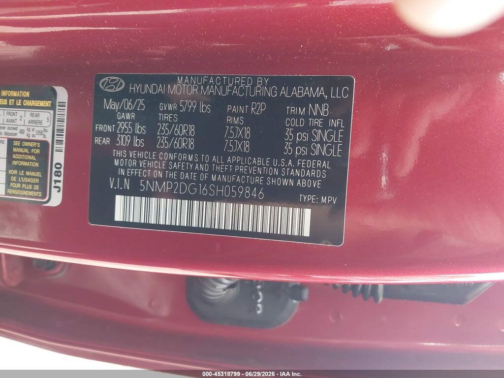 5NMP2DG16SH059846 2025 HYUNDAI SANTA FE HYBRID photo no. 9