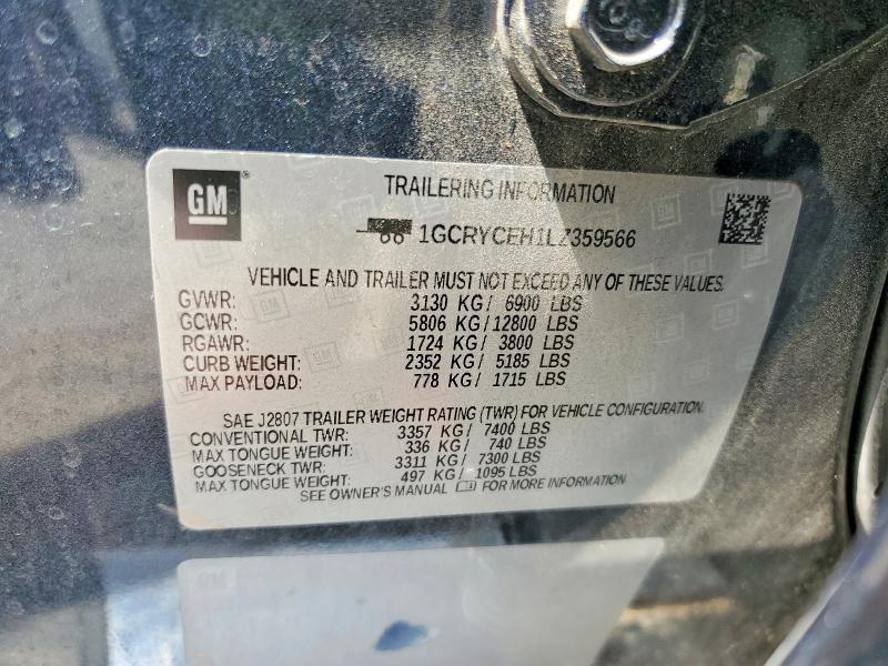 1GCRYCEH1LZ359566 2020 CHEVROLET SILVERADO photo no. 12
