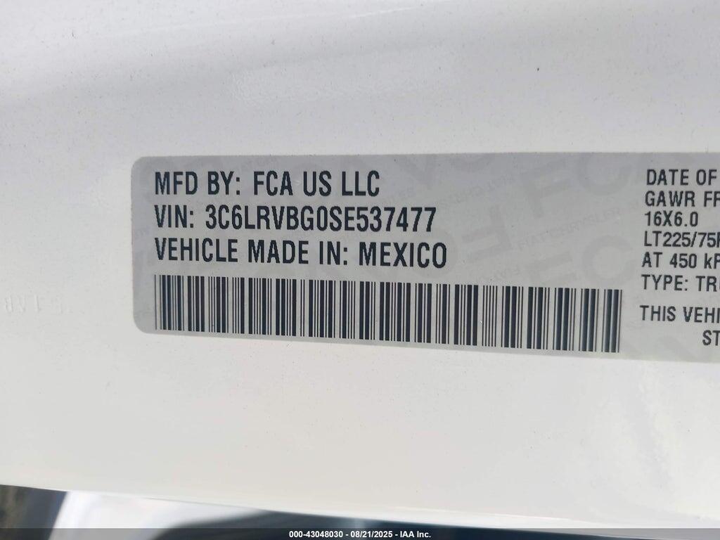 3C6LRVBG0SE537477 2025 RAM PROMASTER 1500 photo no. 9