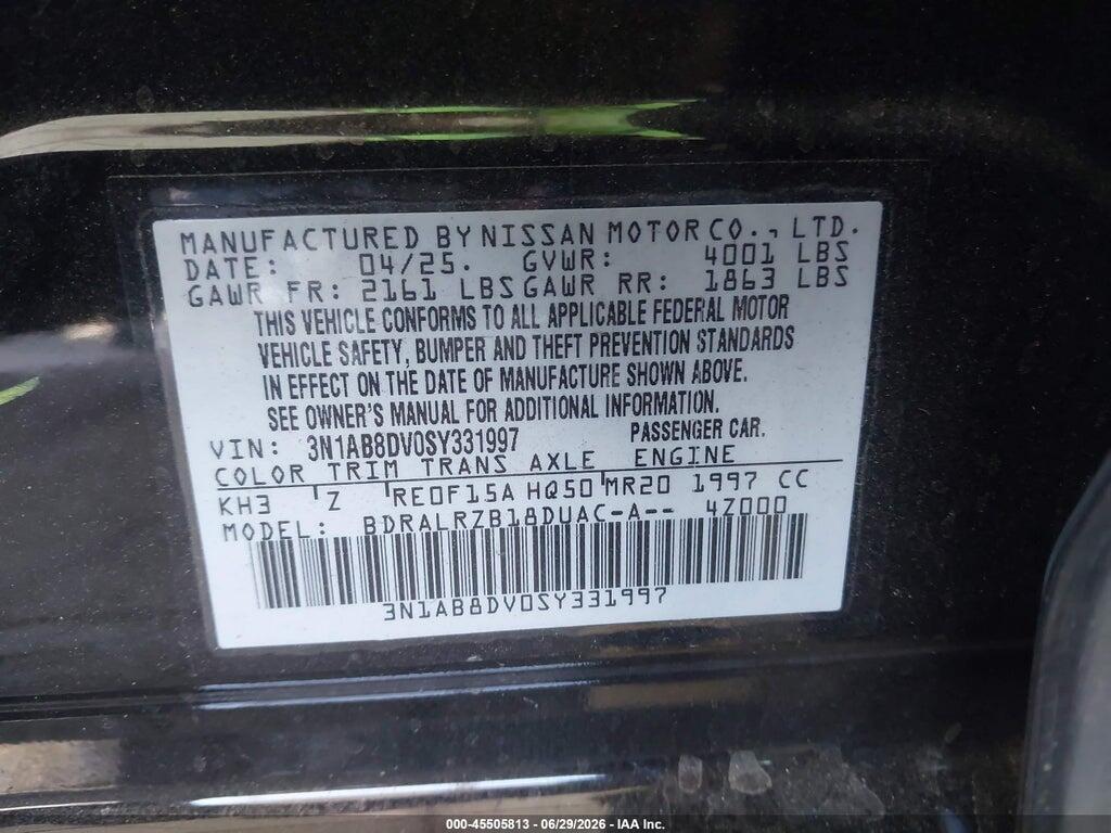 3N1AB8DV0SY331997 2025 NISSAN SENTRA photo no. 9