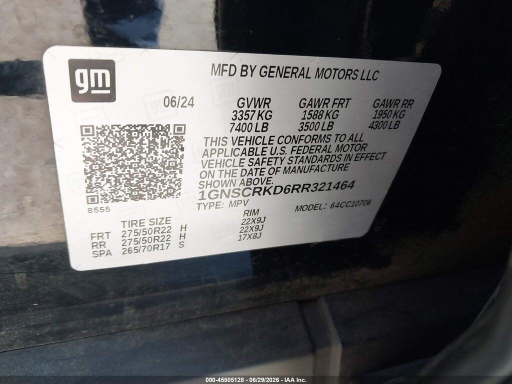 1GNSCRKD6RR321464 2024 CHEVROLET TAHOE photo no. 9