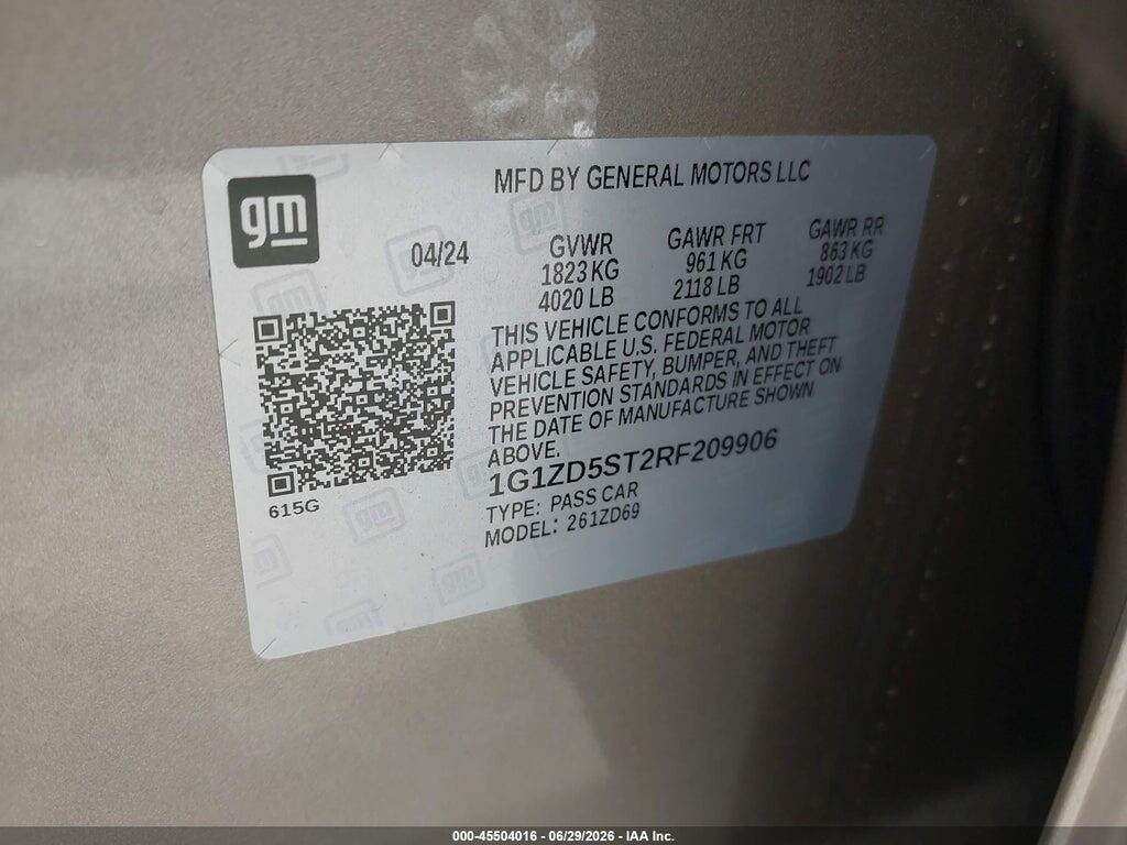 1G1ZD5ST2RF209906 2024 CHEVROLET MALIBU photo no. 9