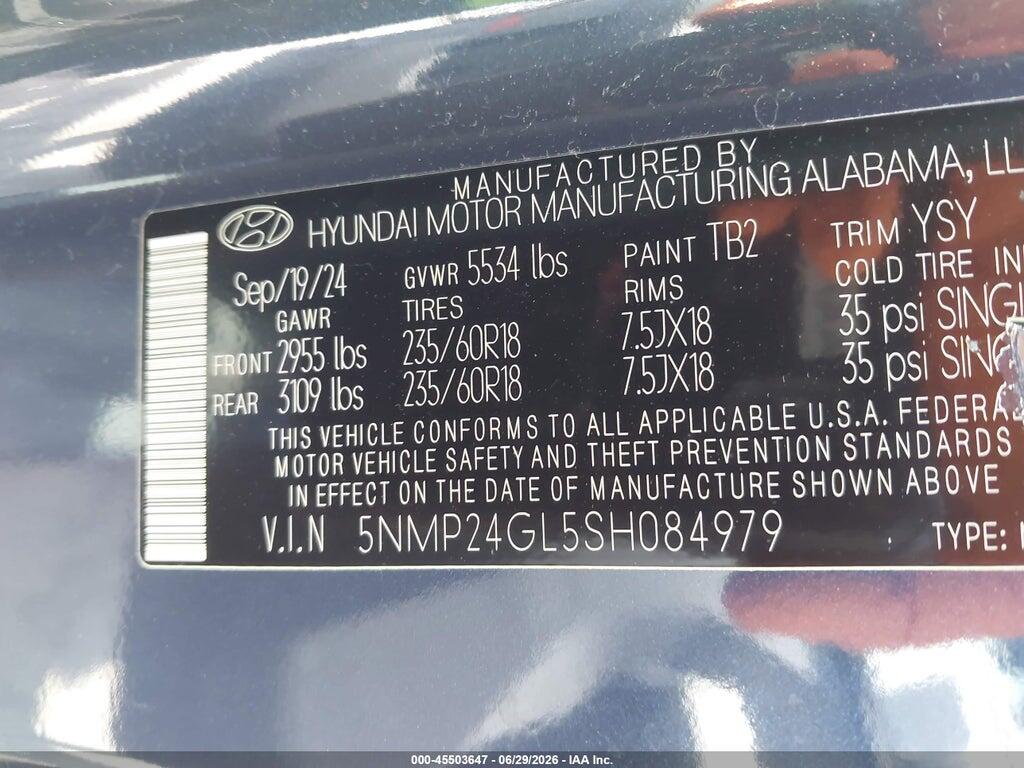 5NMP24GL5SH084979 2025 HYUNDAI SANTA FE photo no. 9