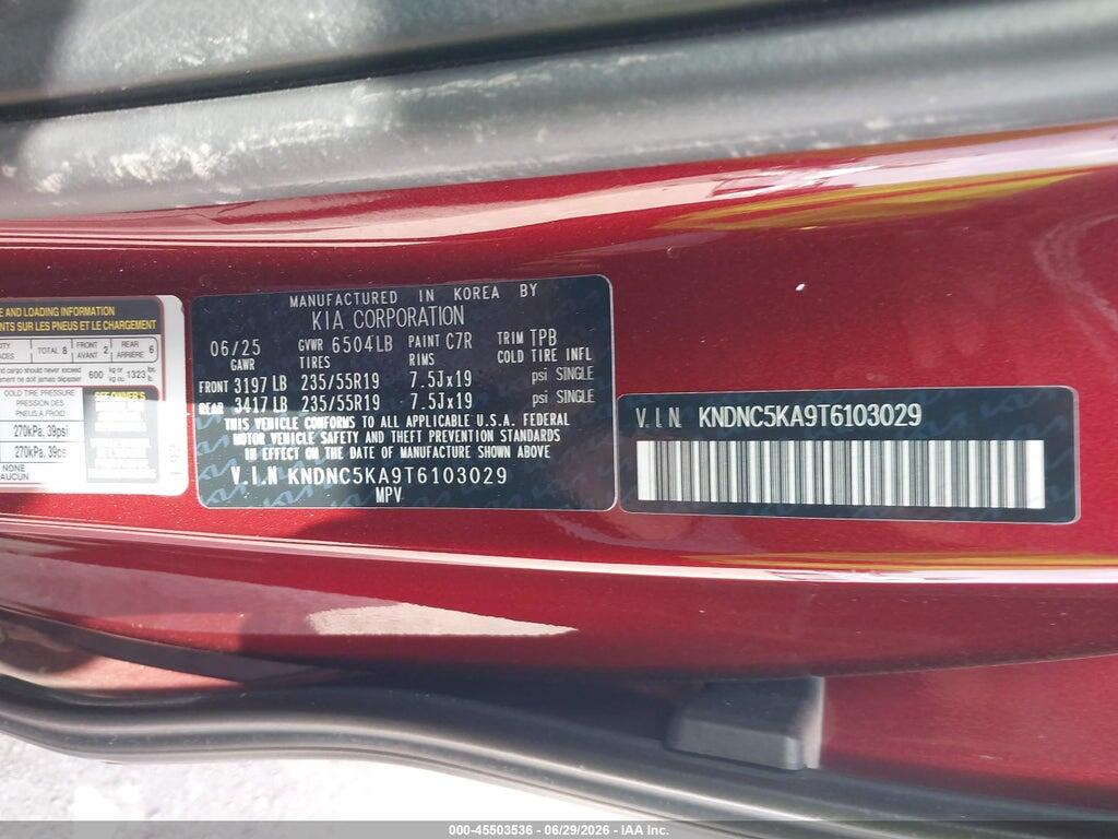 KNDNC5KA9T6103029 2026 KIA CARNIVAL MPV HYBRID photo no. 9