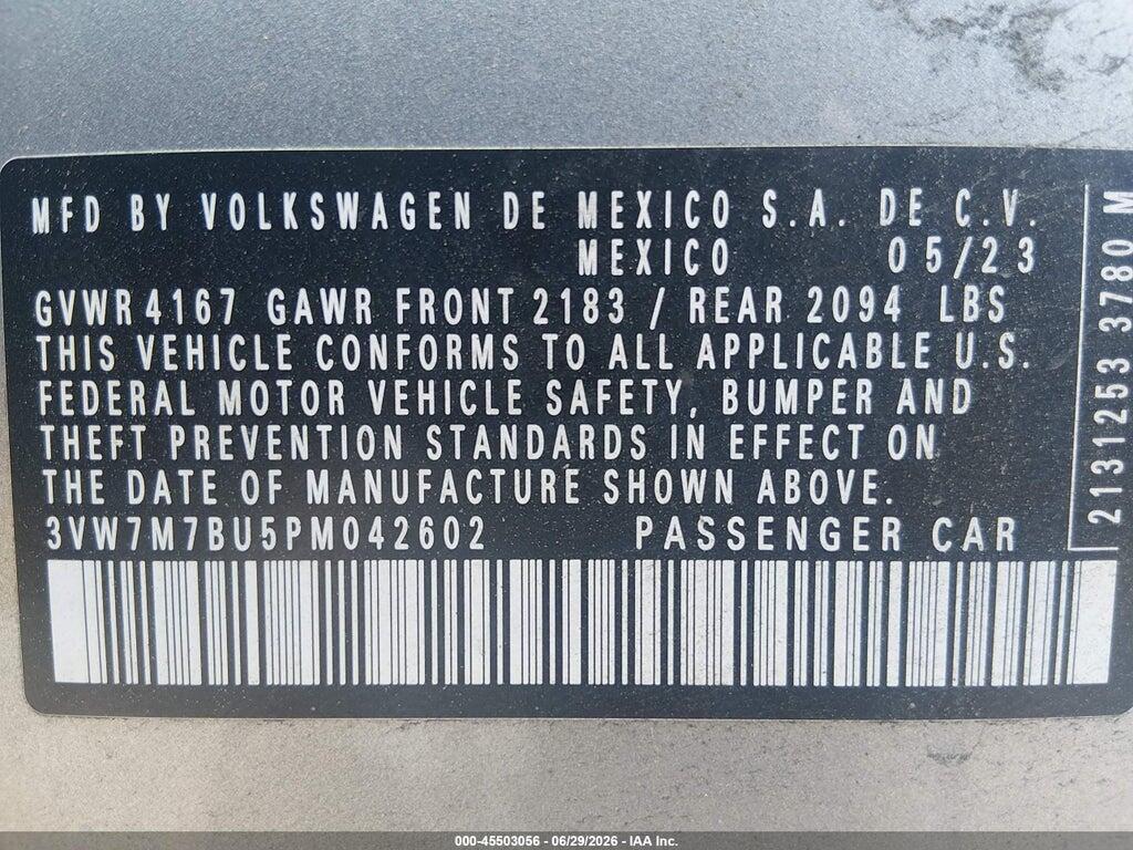 3VW7M7BU5PM042602 2023 VOLKSWAGEN JETTA photo no. 9