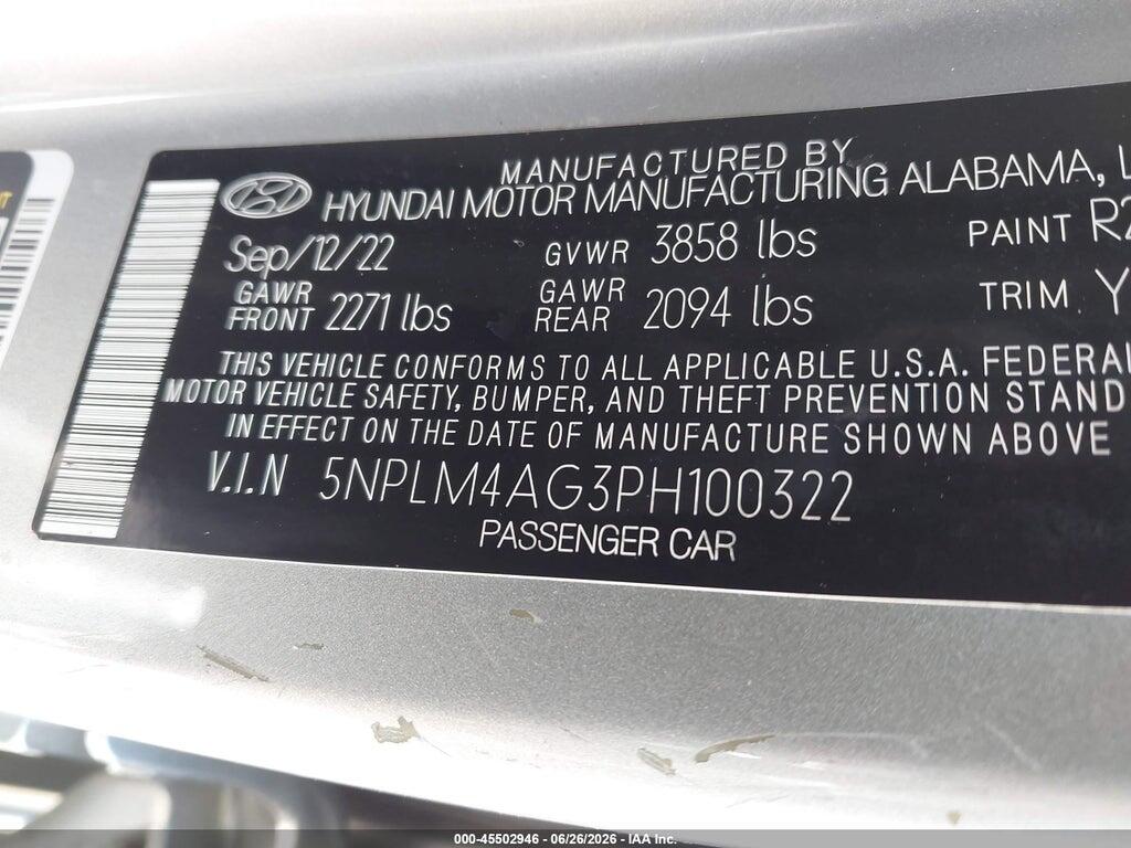 5NPLM4AG3PH100322 2023 HYUNDAI ELANTRA photo no. 9