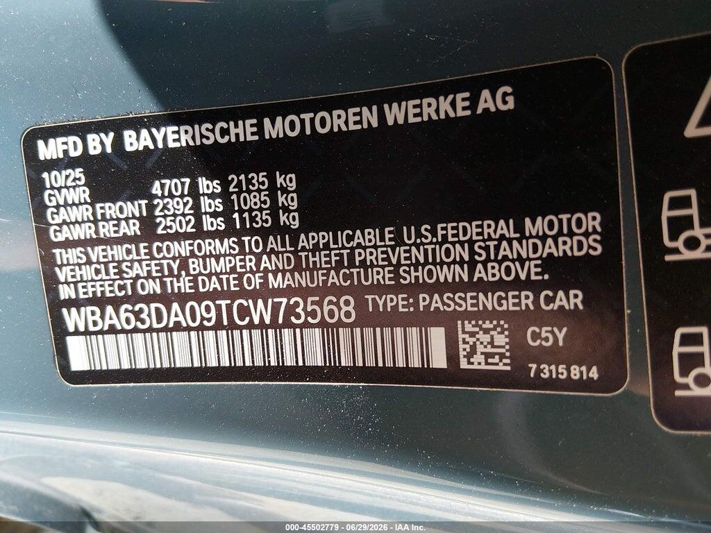 WBA63DA09TCW73568 2026 BMW 430I photo no. 9