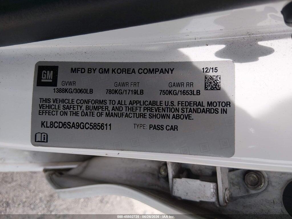 KL8CD6SA9GC585611 2016 CHEVROLET SPARK photo no. 9
