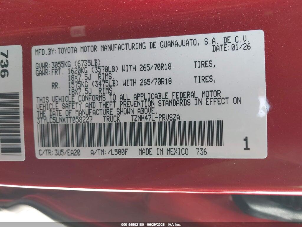 3TYLC5LNXTT058227 2026 TOYOTA TACOMA HYBRID photo no. 9