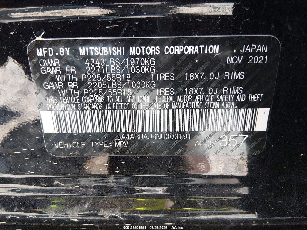 JA4ARUAU6NU003191 2022 MITSUBISHI OUTLANDER SPORT photo no. 9