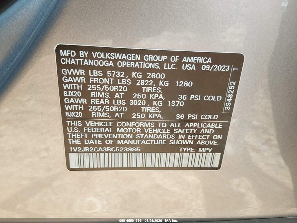 1V2JR2CA3RC523985 2024 VOLKSWAGEN ATLAS photo no. 9