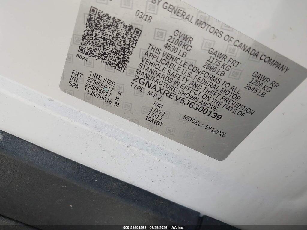 2GNAXREV5J6300139 2018 CHEVROLET EQUINOX photo no. 9