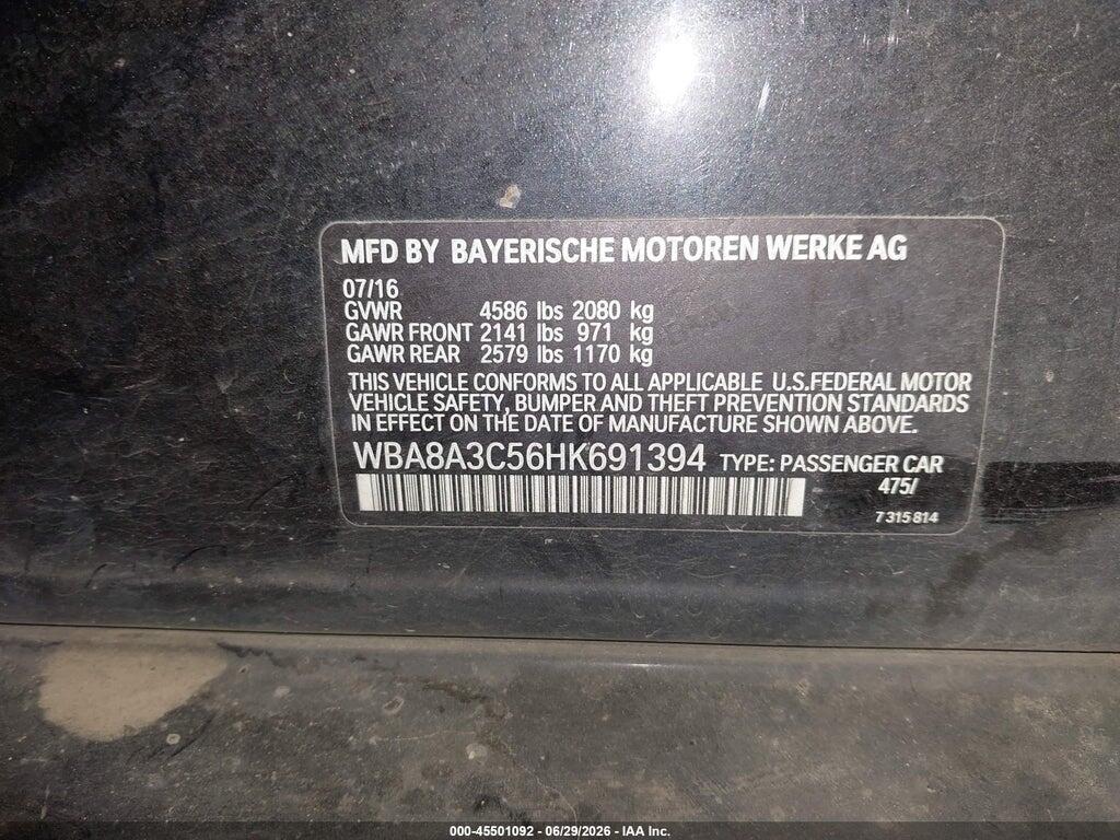 WBA8A3C56HK691394 2017 BMW 320I photo no. 9