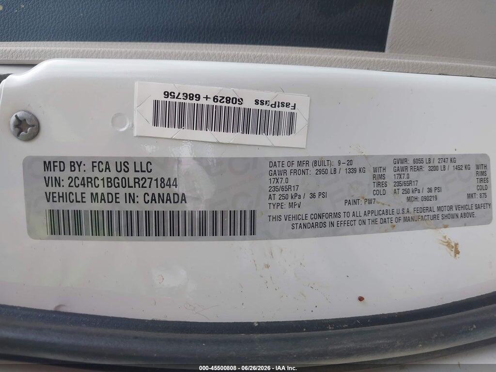 2C4RC1BG0LR271844 2020 CHRYSLER PACIFICA photo no. 9