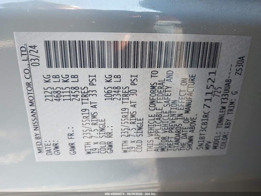 5N1BT3CB1RC711521 2024 NISSAN ROGUE photo no. 9