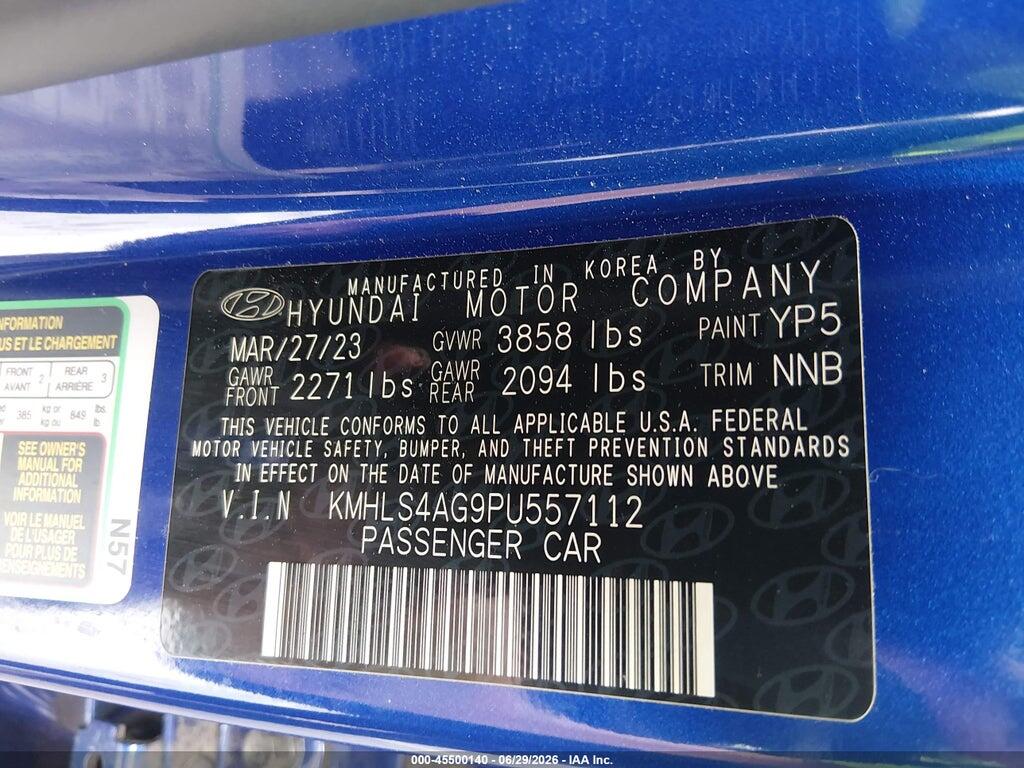KMHLS4AG9PU557112 2023 HYUNDAI ELANTRA photo no. 9