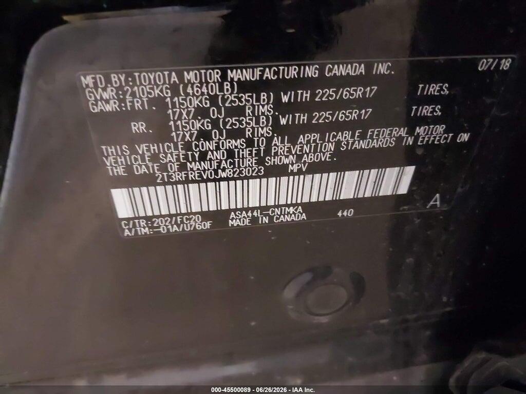 2T3RFREV0JW823023 2018 TOYOTA RAV4 photo no. 9