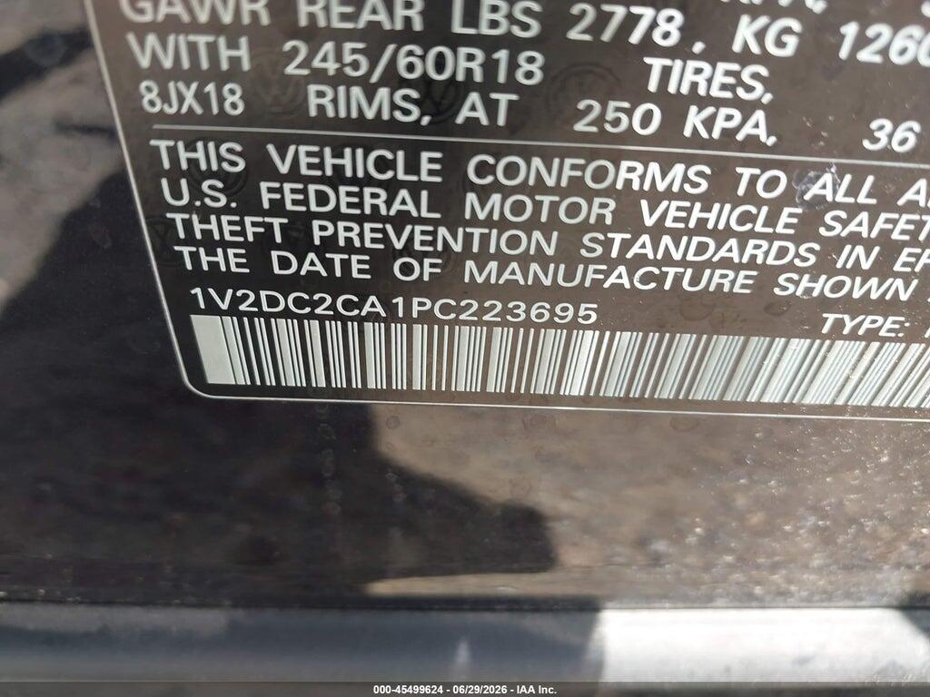 1V2DC2CA1PC223695 2023 VOLKSWAGEN ATLAS CROSS SPORT photo no. 9