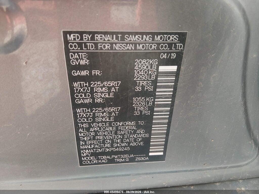 KNMAT2MT3KP549245 2019 NISSAN ROGUE photo no. 9