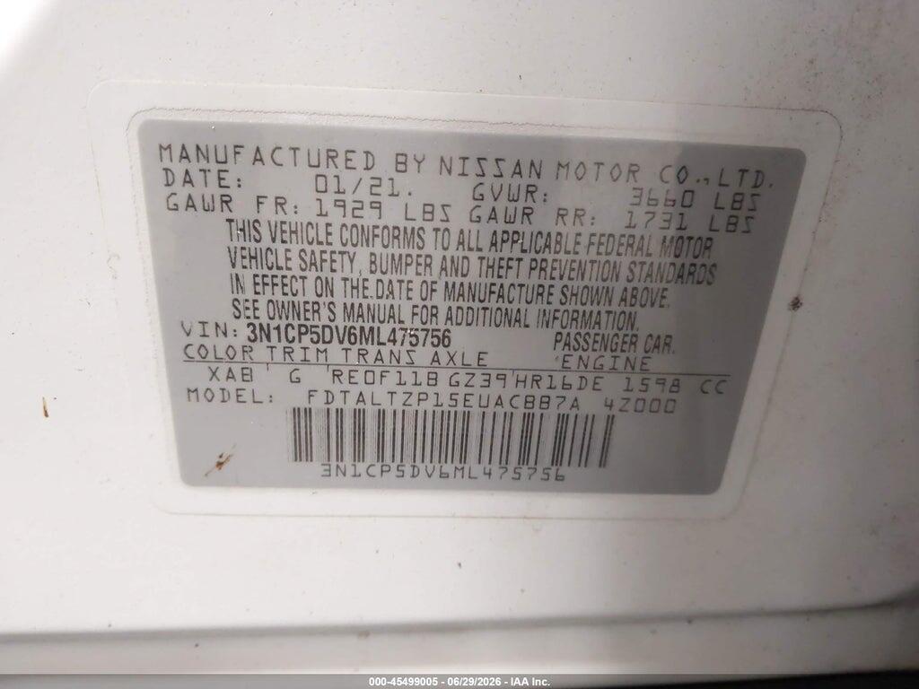 3N1CP5DV6ML475756 2021 NISSAN KICKS photo no. 9