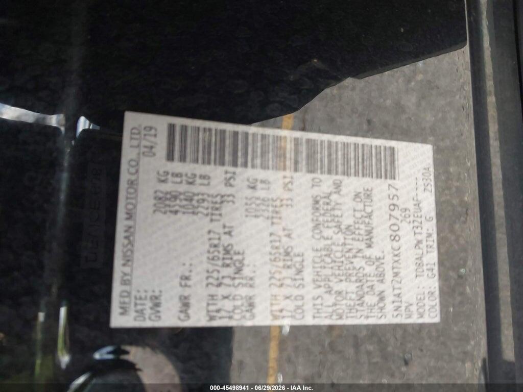 5N1AT2MTXKC807957 2019 NISSAN ROGUE photo no. 9