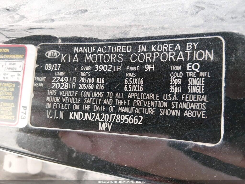KNDJN2A20J7895662 2018 KIA SOUL photo no. 9