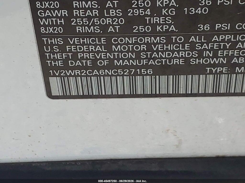 1V2WR2CA6NC527156 2022 VOLKSWAGEN ATLAS photo no. 9