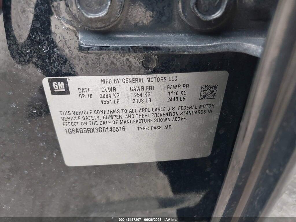 1G6AG5RX3G0146516 2016 CADILLAC ATS photo no. 9