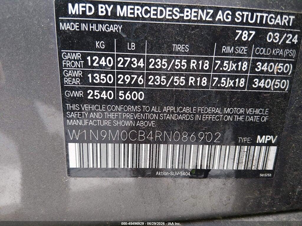 W1N9M0CB4RN086902 2024 MERCEDES-BENZ EQB 250 SUV photo no. 9
