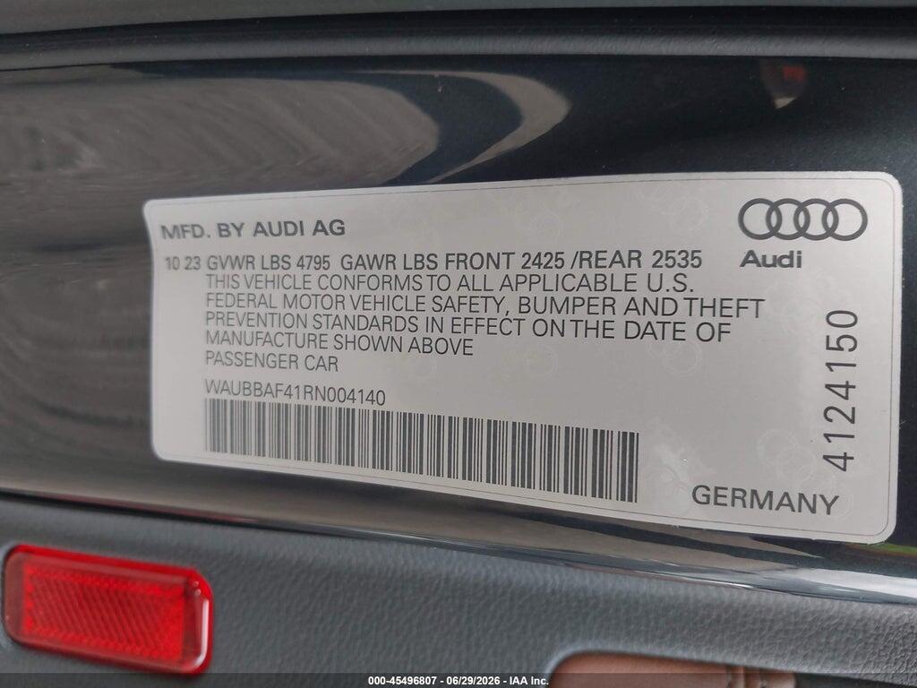 WAUBBAF41RN004140 2024 AUDI A4 photo no. 9