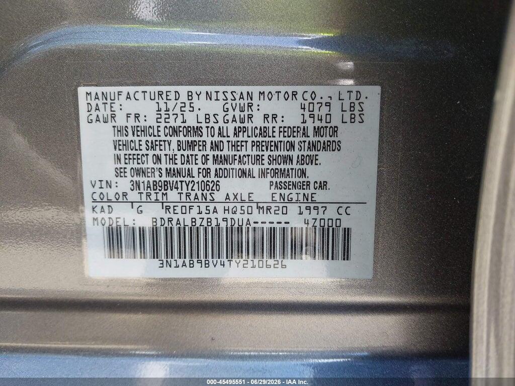 3N1AB9BV4TY210626 2026 NISSAN SENTRA photo no. 9