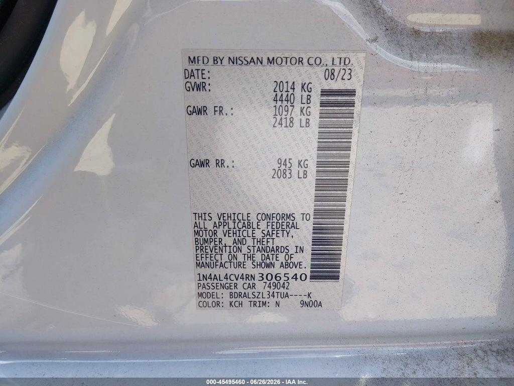 1N4AL4CV4RN306540 2024 NISSAN ALTIMA photo no. 9