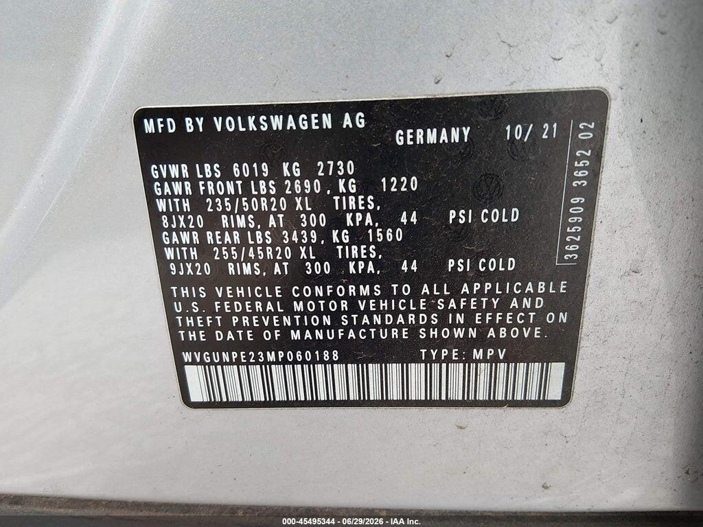 WVGUNPE23MP060188 2021 VOLKSWAGEN ID.4 photo no. 9