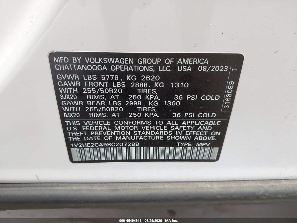 1V2HE2CA9RC207288 2024 VOLKSWAGEN ATLAS CROSS SPORT photo no. 9
