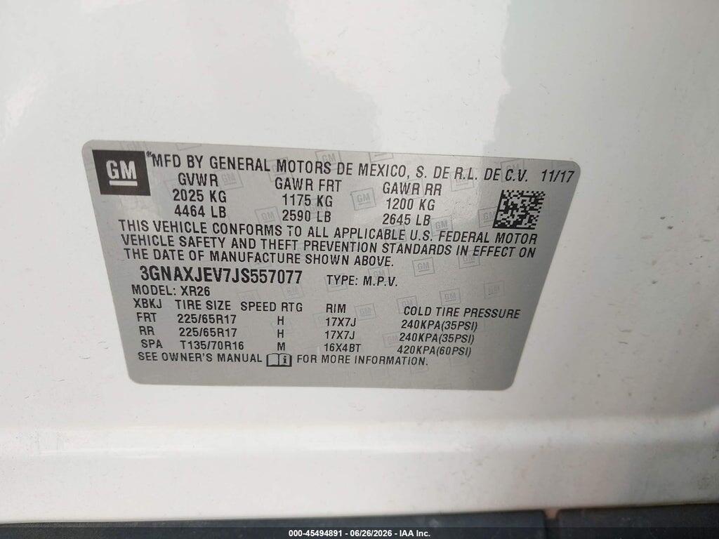 3GNAXJEV7JS557077 2018 CHEVROLET EQUINOX photo no. 9