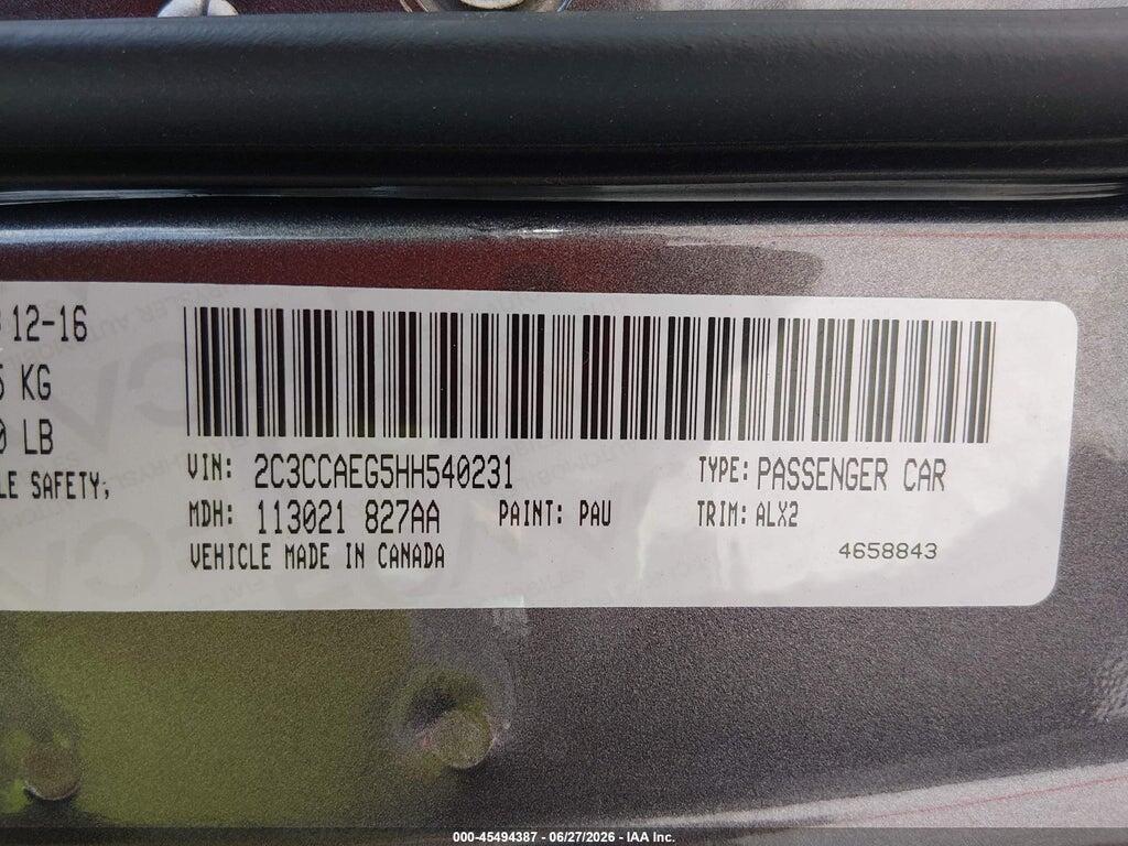 2C3CCAEG5HH540231 2017 CHRYSLER 300C photo no. 9