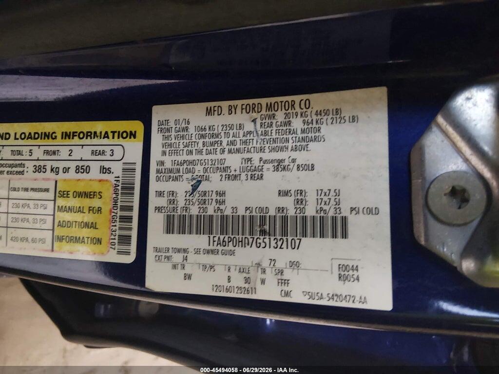 1FA6P0HD7G5132107 2016 FORD FUSION photo no. 9