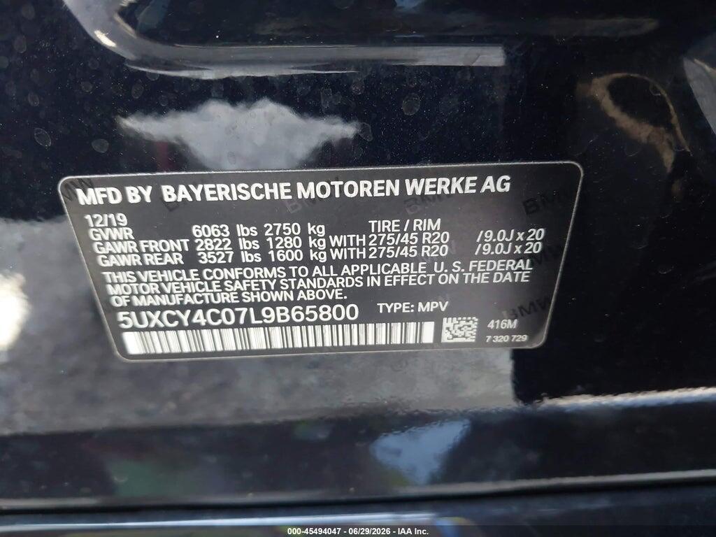 5UXCY4C07L9B65800 2020 BMW X6 photo no. 9