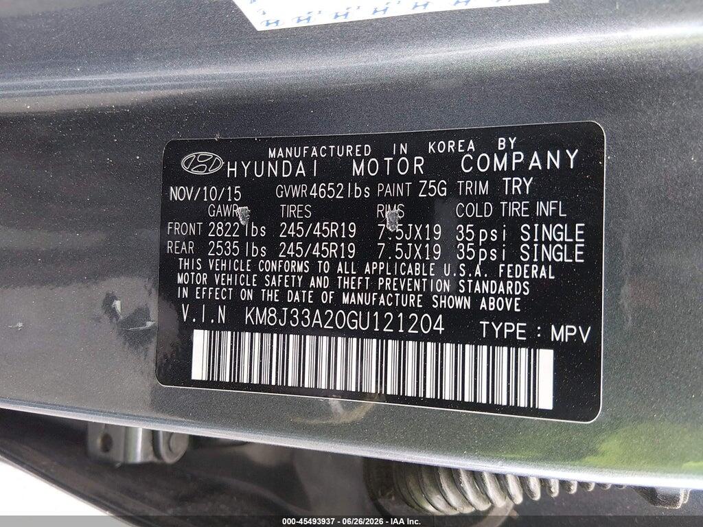 KM8J33A20GU121204 2016 HYUNDAI TUCSON photo no. 9