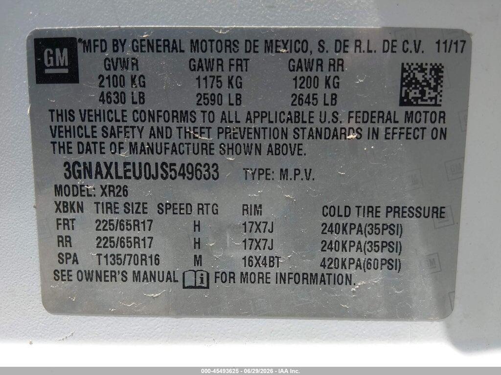 3GNAXLEU0JS549633 2018 CHEVROLET EQUINOX photo no. 9