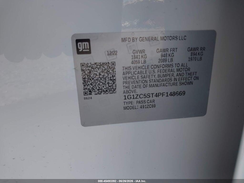 1G1ZC5ST4PF148669 2023 CHEVROLET MALIBU photo no. 9