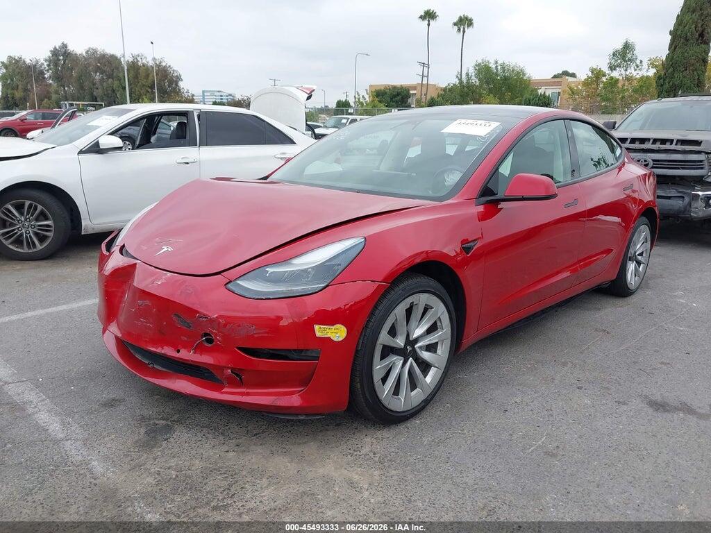 5YJ3E1EB2NF272315 2022 TESLA MODEL 3 photo no. 2