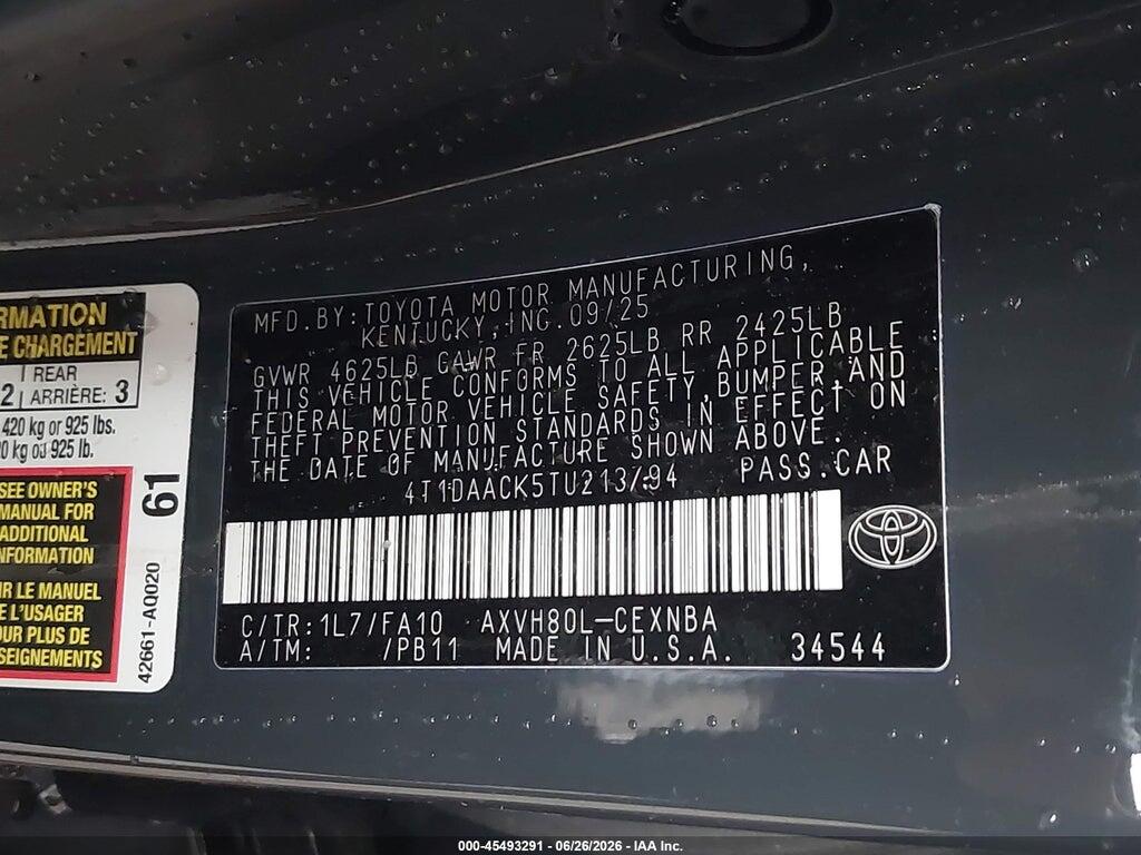 4T1DAACK5TU213794 2026 TOYOTA CAMRY photo no. 9